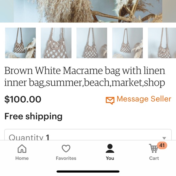 Macrame shoulder bag with long strap - Picture 2 of 8